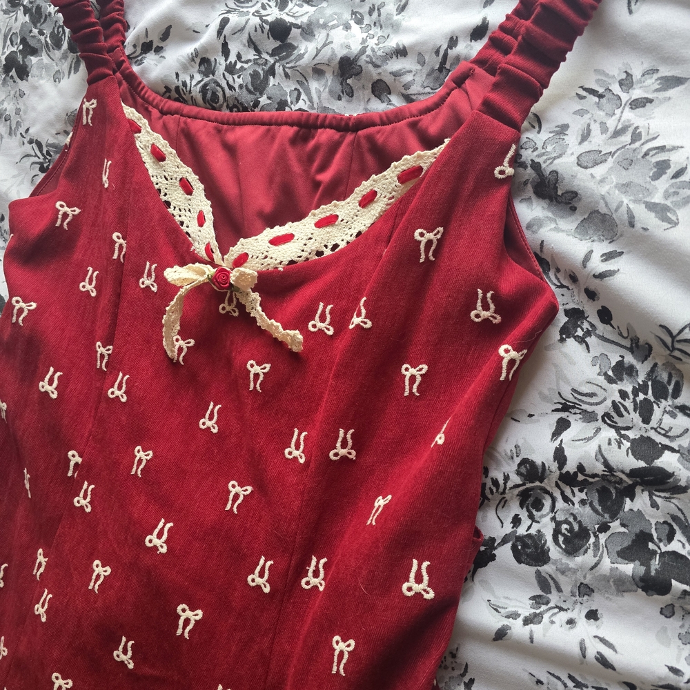 NWT Red Lace Trimmed Lacemade Dress